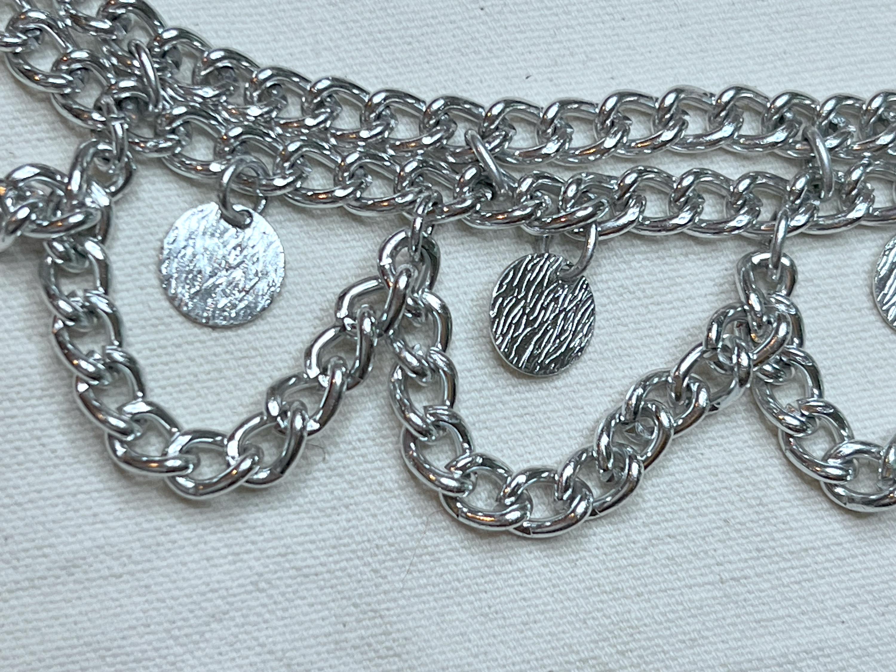 Silver Drape Chain Hook Belt (vintage 1980 display picture 1