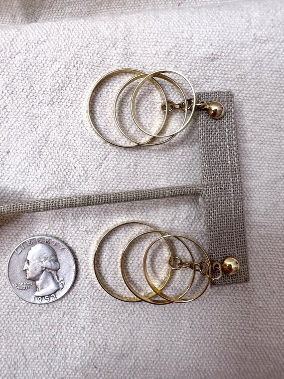 Loop-de-loop Triple Loop Cascading Gold Dangle Po… - image 6