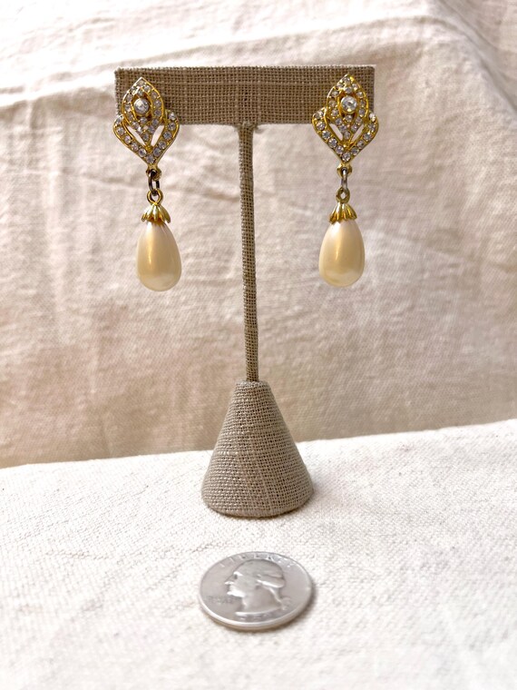 Fancy Rhinestone Encrusted Post with Large Drippi… - image 2