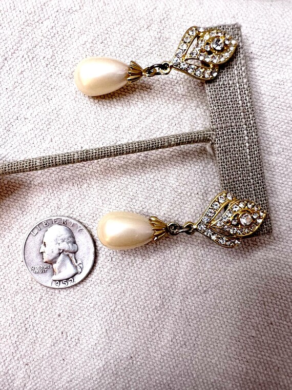 Fancy Rhinestone Encrusted Post with Large Drippi… - image 8