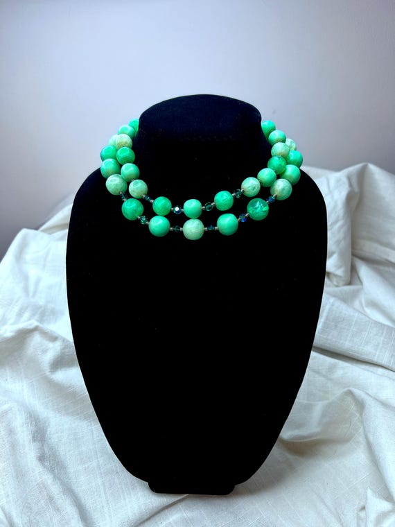 COIRIS Seed Beads Chunky Statement Necklace - 6 Layer Choker With Tear Earring, Punk Metal Bohemian Jewelry For Women