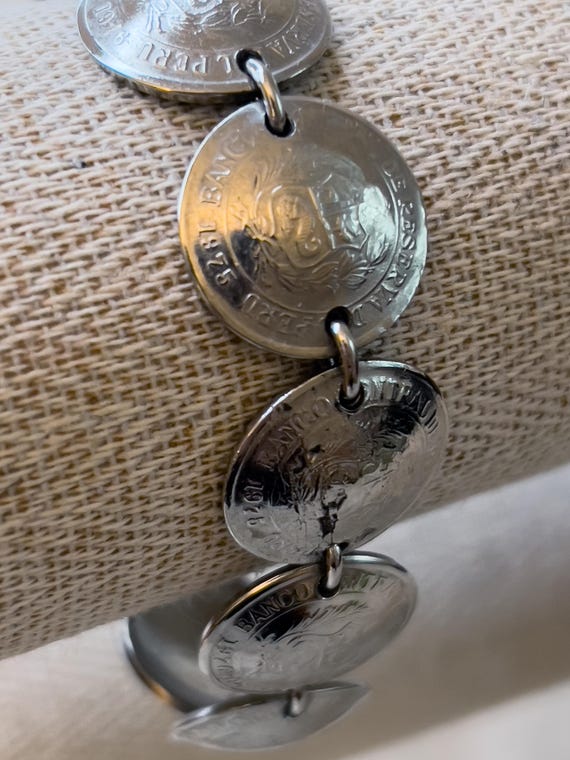 メンズ vintage multi coin silver bracelet