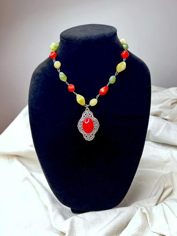 Victorian Design Inspired Multi Colored Large Chu… - image 1