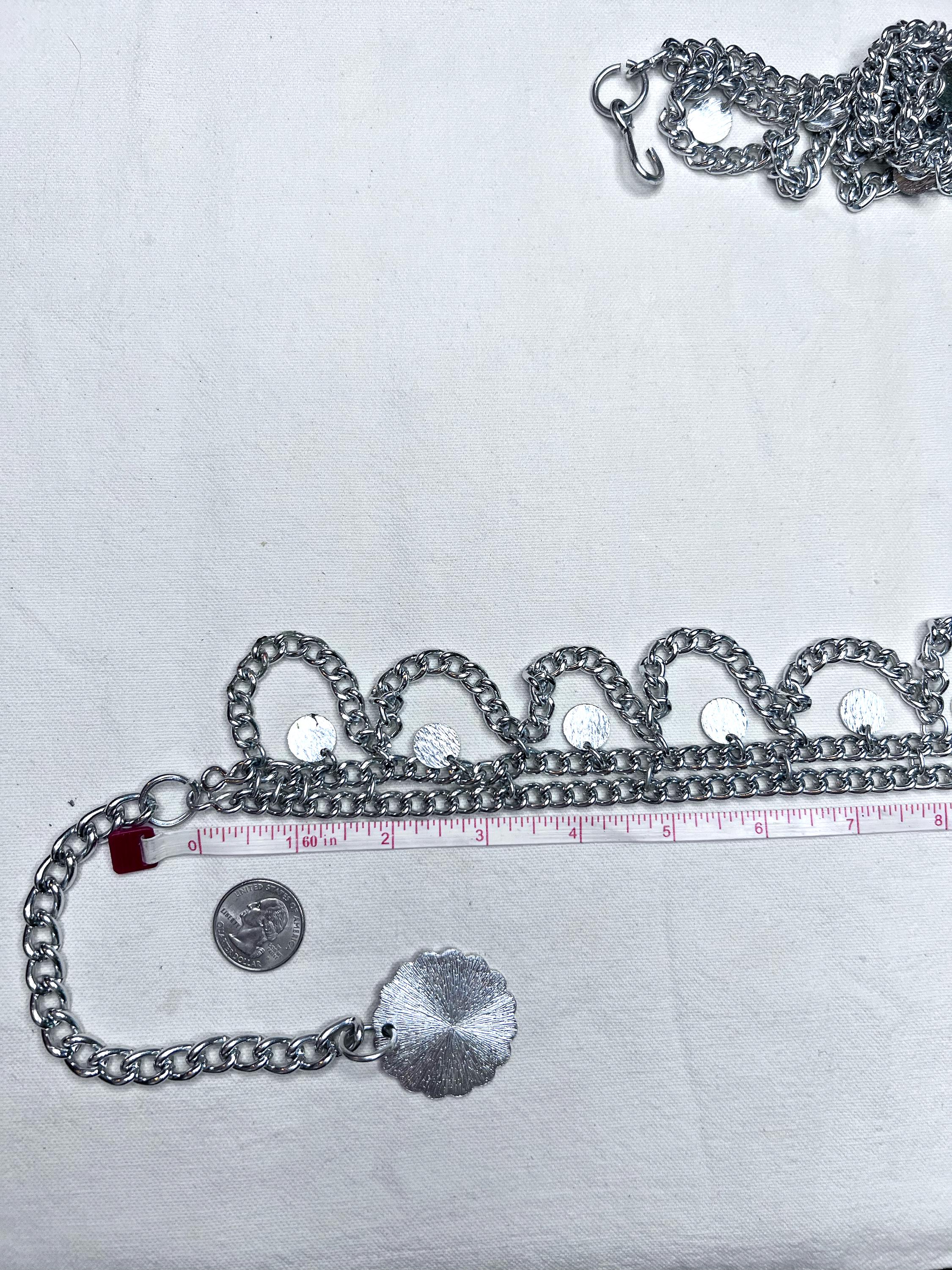 Silver Drape Chain Hook Belt (vintage 1980