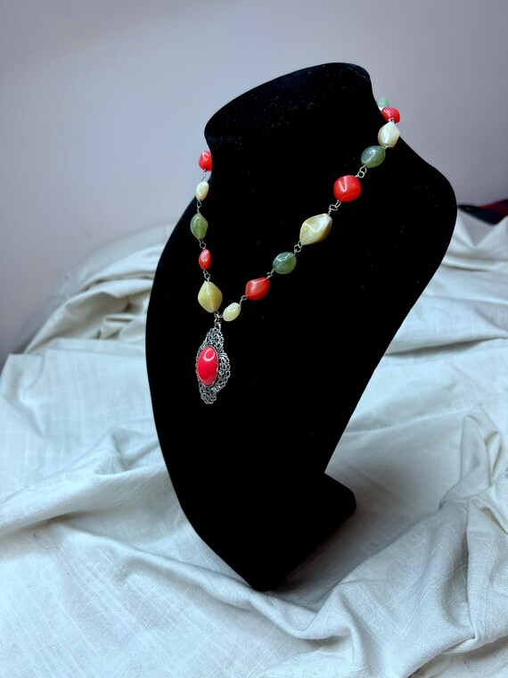 Victorian Design Inspired Multi Colored Large Chu… - image 2