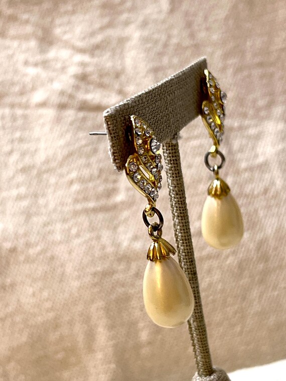 Fancy Rhinestone Encrusted Post with Large Drippi… - image 5