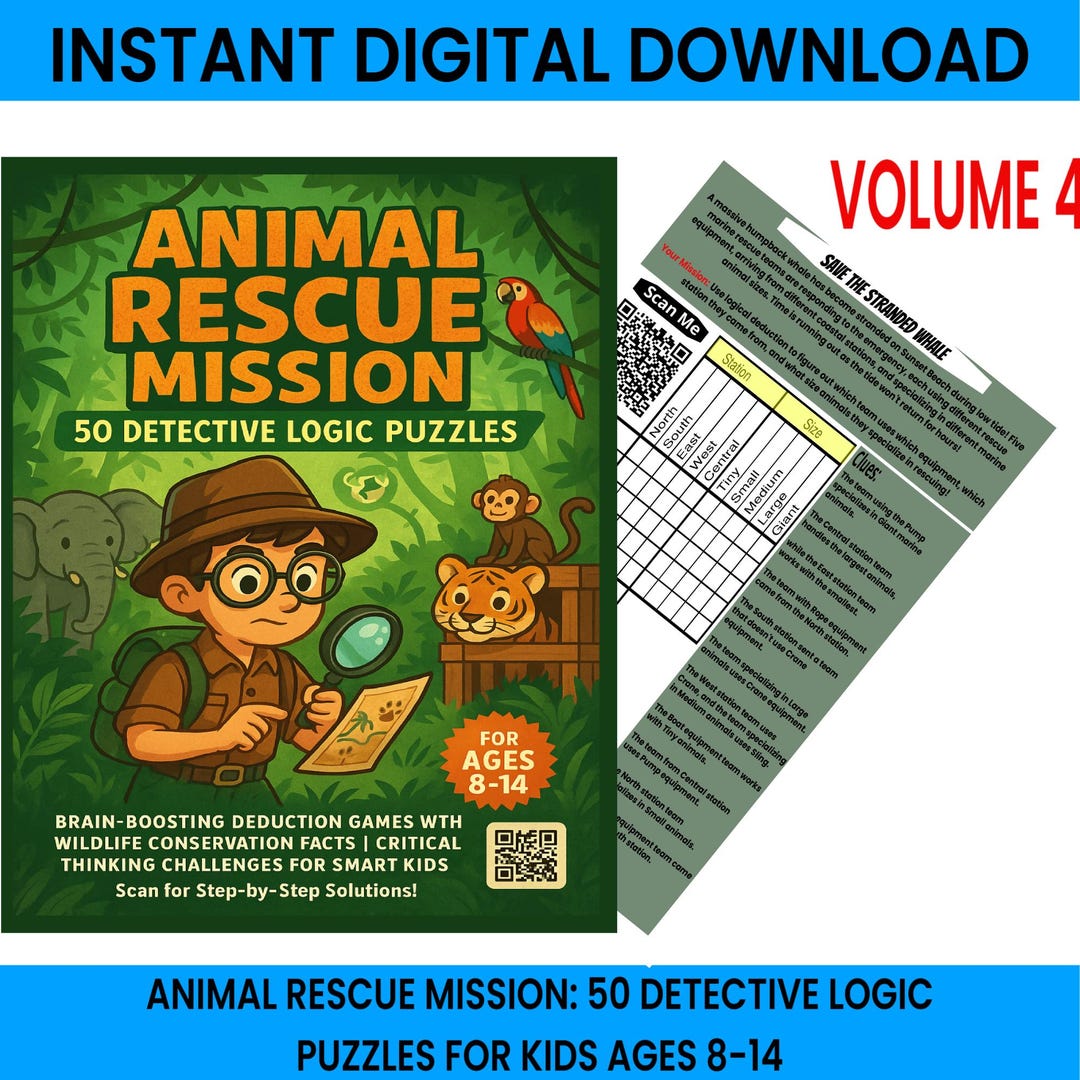 Animal Rescue Mission: Logic Puzzles | Volume 4 | 10 Educational ...