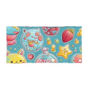 Beach Towel Colorful Kawaii Style