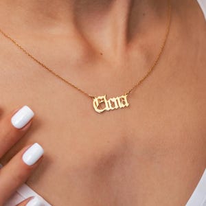 Personalized 14K Gold Plated Name Necklace, Custom Name Necklace, Kids Name Necklace, Necklace For Women, Name Pendant, Name Jewelry