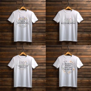 10 Spring PNG Bundle – Floral Quotes for T-Shirts & Mugs, Cute Spring Designs Digital Download
