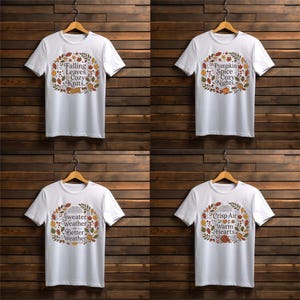 10 Autumn Bundle PNG – Fall Quotes for T-Shirts & Mugs, Cozy Fall Designs