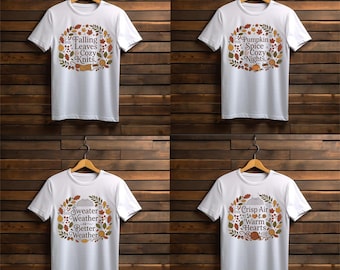 10 Autumn Bundle PNG – Fall Quotes for T-Shirts & Mugs, Cozy Fall Designs