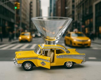 New York City Taxi Cab Martini Glass