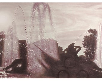 Wine & Watercolor Painting - "Sun Setting Over Logan Square 2020"
