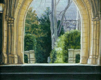 Princeton Arch Series- Hamilton Hall Courtyard 1999 (framed)
