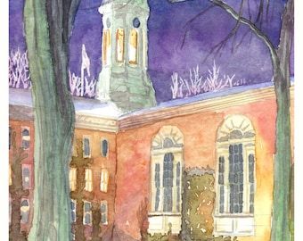 Nassau Hall, Princeton - winter Night - Study 2001