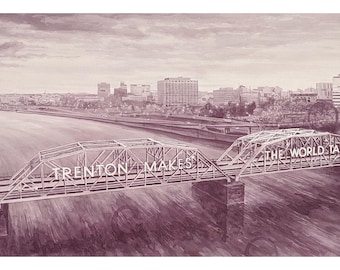 Wine & Watercolor Painting - "Trenton Makes  "