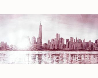 Print of a Wine Painting - "One World"