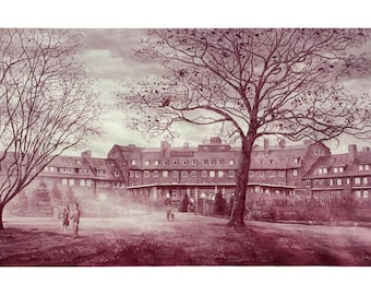 Wine Painting Print - "South Lawn At Skytop "
