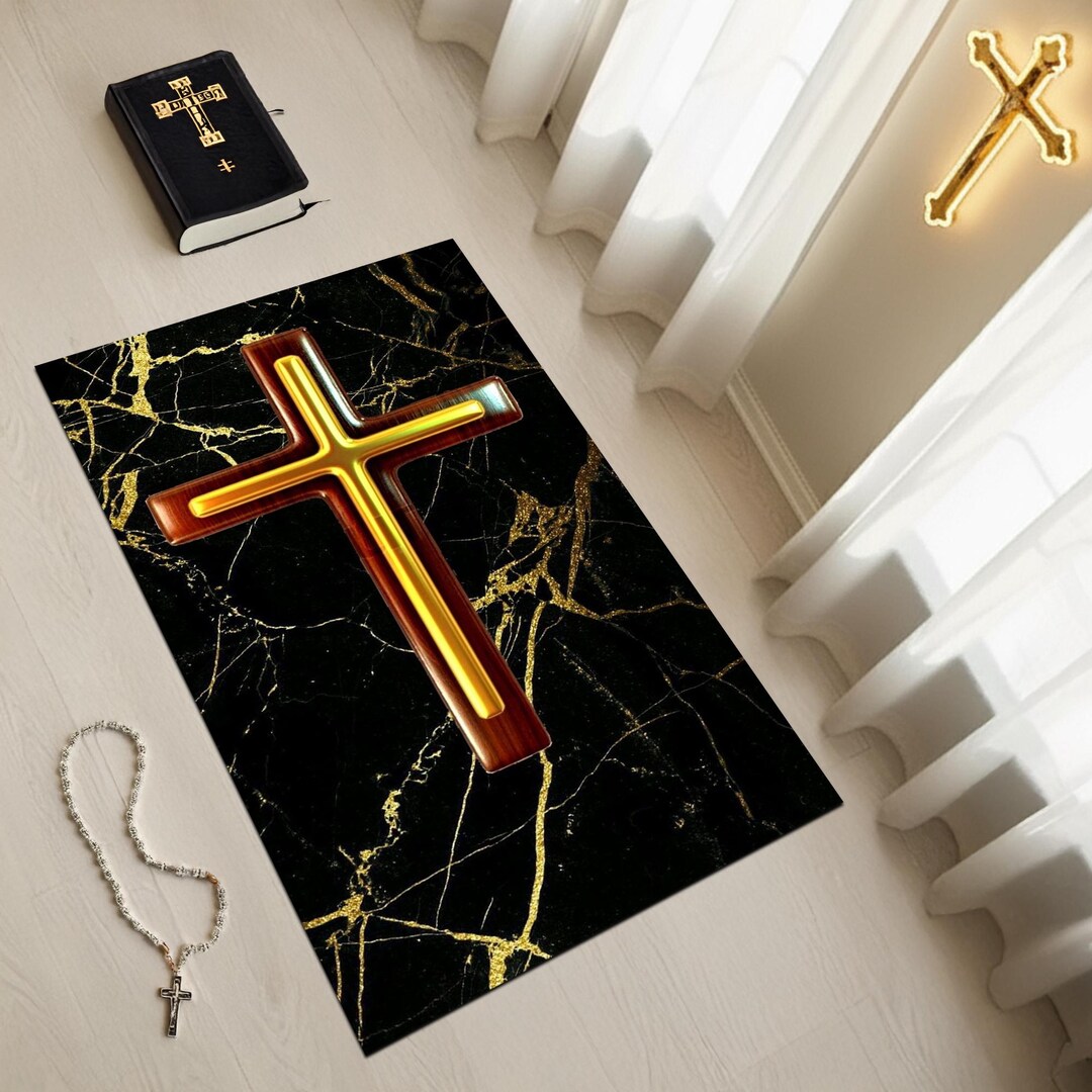 Christian Prayer Rug: 3D Printed Rectangle Worship Carpet, Religious ...