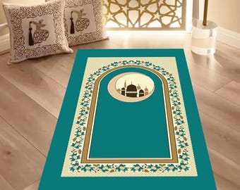 Islamitisch gebedskleed: traditionele Janamaz, moslim gebedskleed, 3D-geprinte Sejadah, ramadan en Eid-cadeau, luxe gebedskleed, zacht islamitisch tapijt