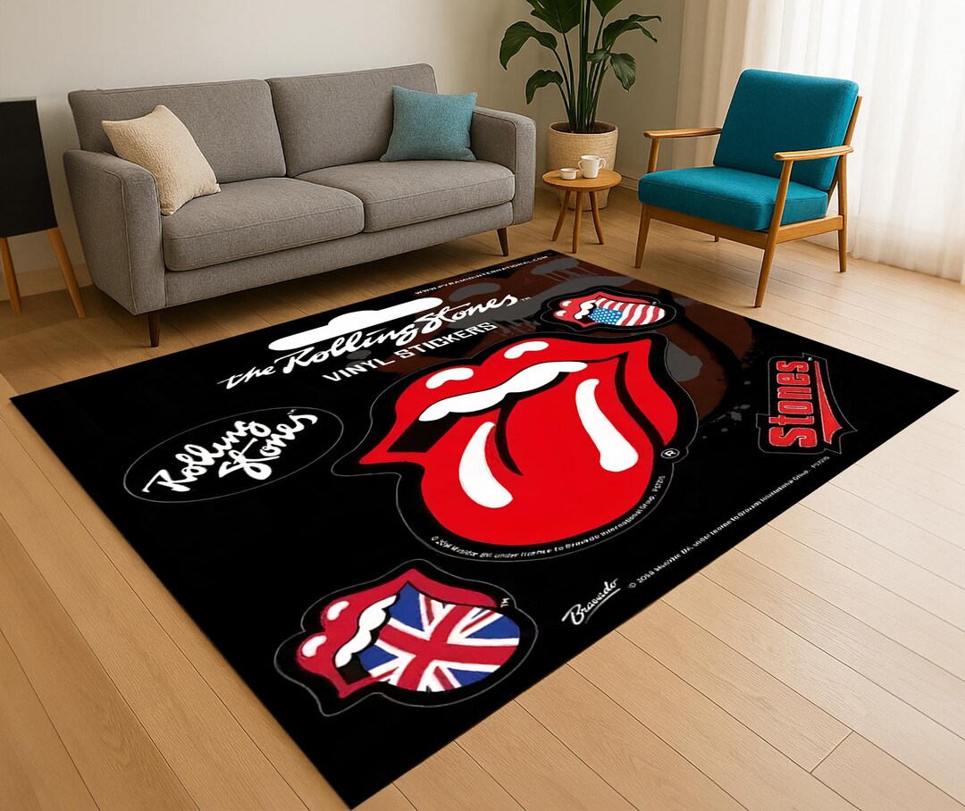 Rolling Rug Rolling Stones Rug: Some Girls Album Art, 3D Printed Rock Mat, Rock ...