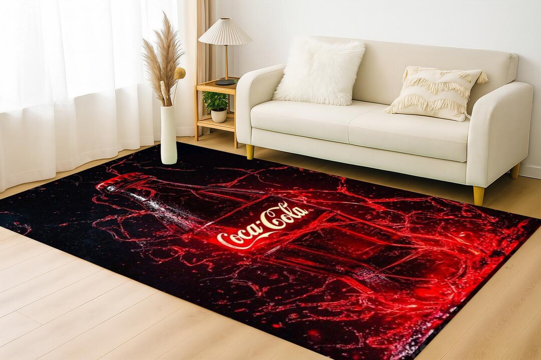 Coca Cola Round Rug Coca-cola Area Rug: 3D Splash Logo, Red Carpet, Coca-cola Splash Logo ...