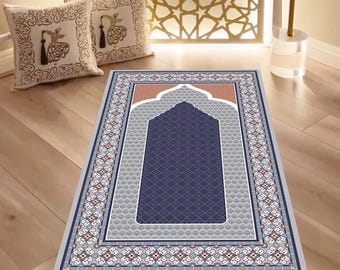 Islamitisch gebedskleed: traditionele Janamaz, moslim gebedskleed, 3D-geprinte Sejadah, ramadan en Eid-cadeau, luxe gebedskleed, zacht islamitisch tapijt