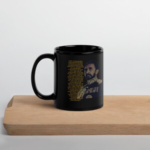 Black Glossy Mug Haile Selassie Philosophy