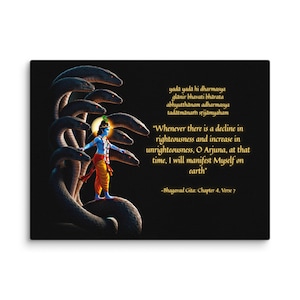 Canvas Bhagavad Gita Lord Krishna Mahabharatha