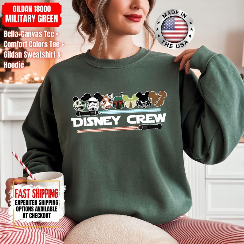 Camiseta de Star Wars de Disney Crew, sudadera de Mandalorian, camiseta de colores cómodos de Darth Vader, camiseta de Chewbacca, camiseta de Star Jedi, camiseta de Luke Skywalker imagen 8