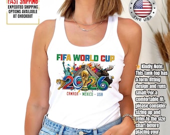 World Soccer 2026 Tank Top, USA Canada Mexico, Championship 2026, Football Cup, WC 2026 Tank Top, International Football Tank Top