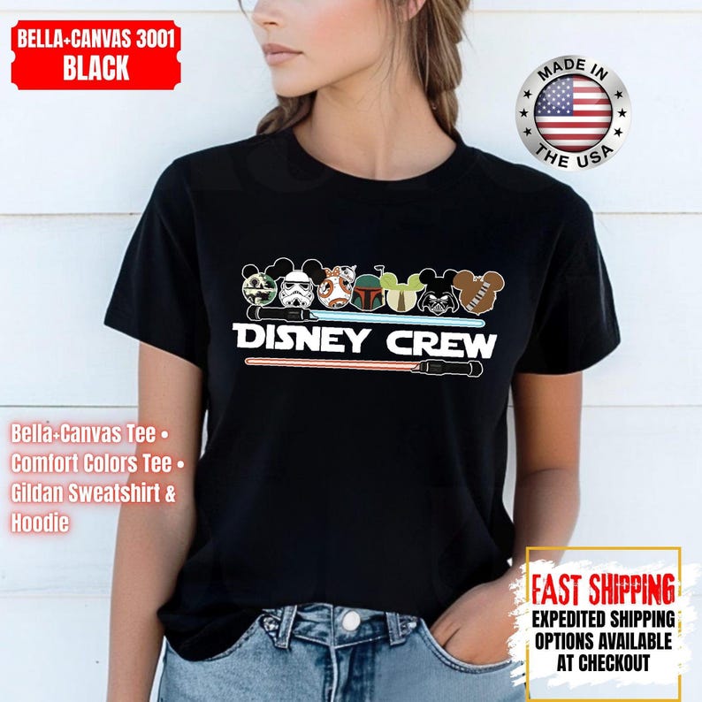 Camiseta de Star Wars de Disney Crew, sudadera de Mandalorian, camiseta de colores cómodos de Darth Vader, camiseta de Chewbacca, camiseta de Star Jedi, camiseta de Luke Skywalker imagen 11
