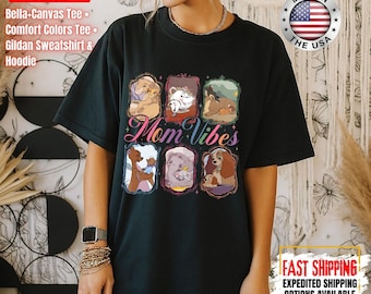Camiseta Retro Comfort Colors Disney Mom Vibes, Duquesa Perdita Sra. Potts Sra. Jumbo Tee, Regalo Vintage para el Día de la Madre, Camiseta para Viaje de Mamá a Disneyland