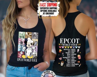 Disney Epcot World Tour 2026 Tank Top, Mickey Drink Around The World Tank Top, Disneyland Family Matching Trip,Disneyworld Traveler Tank Top