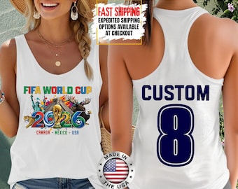 Camiseta sin mangas del Mundial de Fútbol 2026, EE. UU., Canadá, México, Campeonato 2026, Copa Mundial de Fútbol, Camiseta sin mangas del Mundial 2026, Camiseta sin mangas de fútbol internacional
