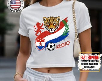 Paraguay Football Crop Top, International Soccer 2026 Crop Top, Paraguay Soccer Fan Crop Top, WC 2026 Fan Supporter Crop Top, Paraguay Crop