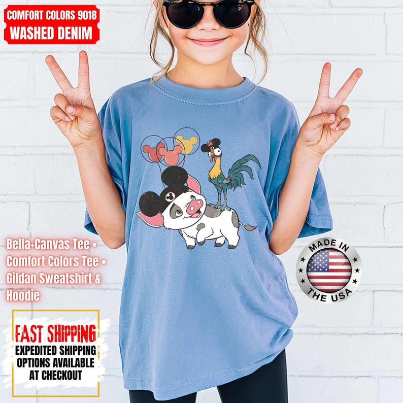 Hei Girl Hei Moana Comfort Colors Shirt, Disney Princess Moana Shirt, Disney Trip Sweatshirt, Disney Toddler Kids Shirts image 14