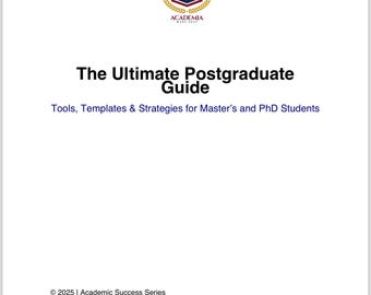Guía definitiva para posgrados / Planificador de disertaciones y tesis / Cuaderno de ejercicios para el éxito de estudiantes de maestría y doctorado