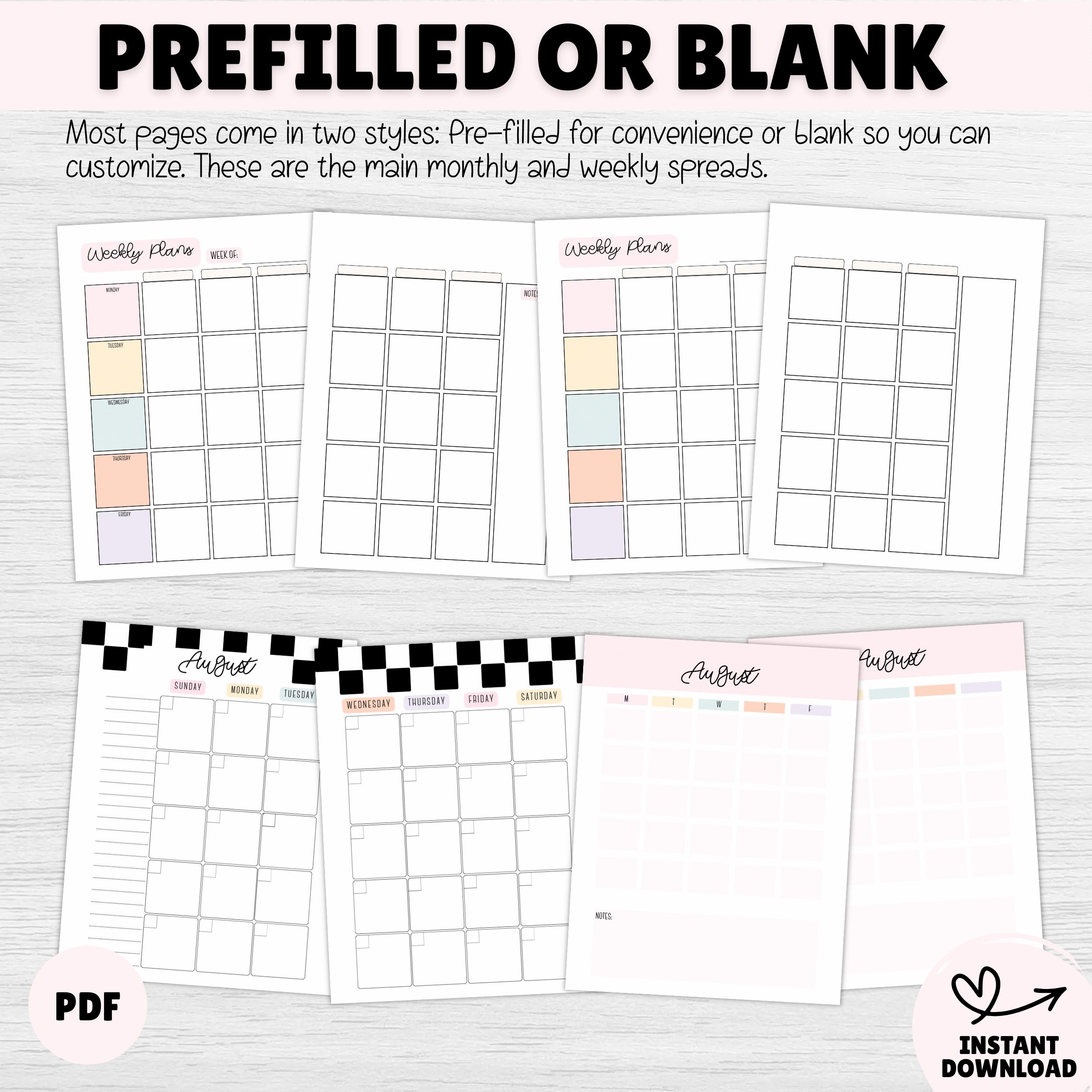 Teacher Planner Printable PDF (checkered), Lesson Plan Template ...