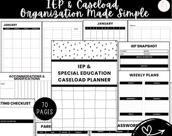 SPED Lehrer-Planer | Sonderpädagogik Caseload & IEP Organisation | Druckbares PDF