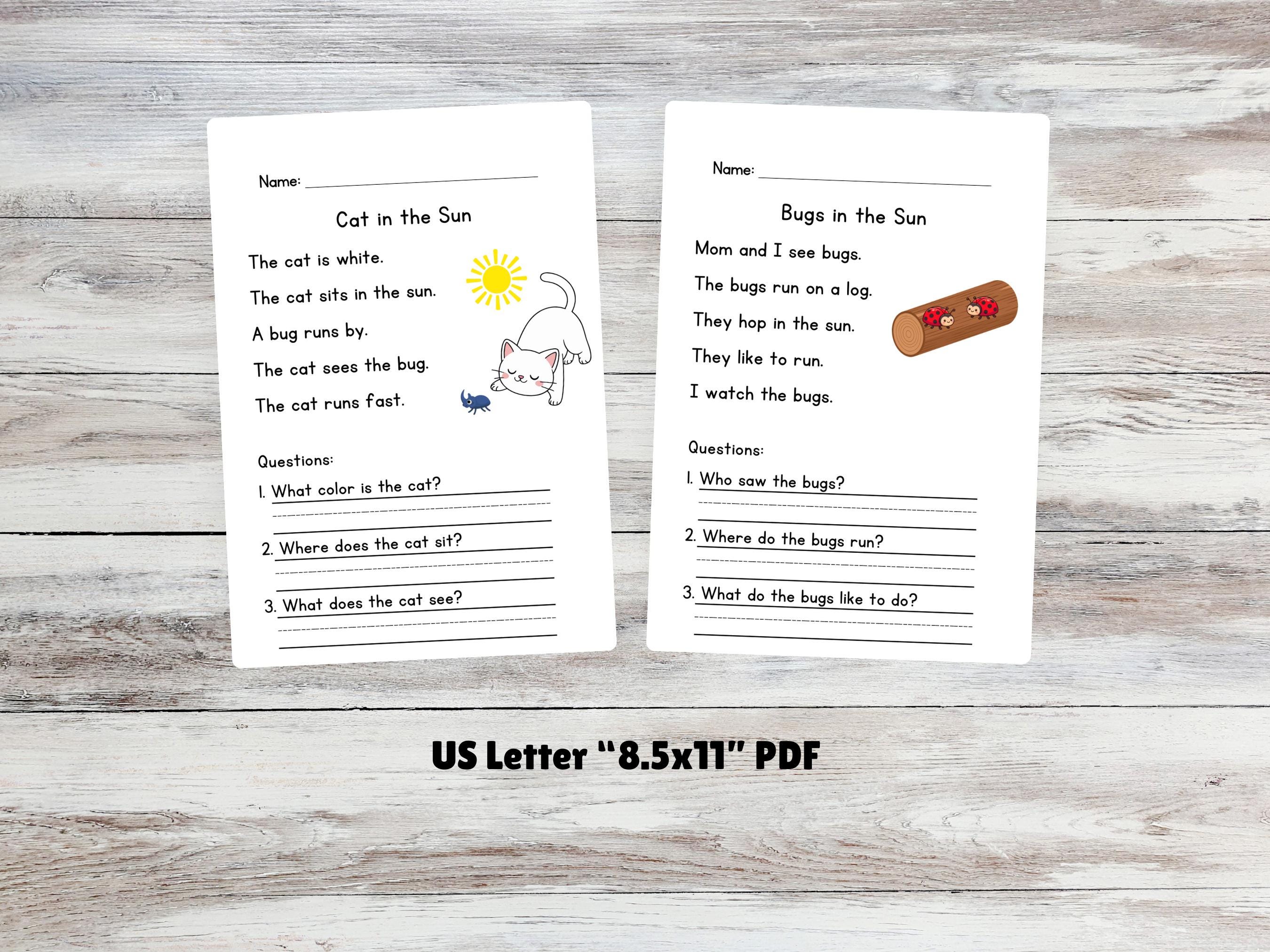 Kindergarten Reading Comprehension Worksheets | Short Stories With ...