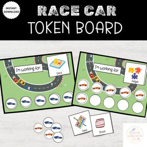 Race Car Token Board System-Kids Reward Chart-Reward Chart-Behavior Chart-Incentive Chart-Task-Homeschool- Tokens-Elementary Behavior-PDF