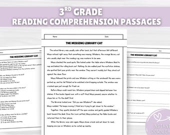3rd Grade Reading Comprehension Worksheets | Reading Passages with Questions | Printable Reading Activities | Grade 3 ELA PDF