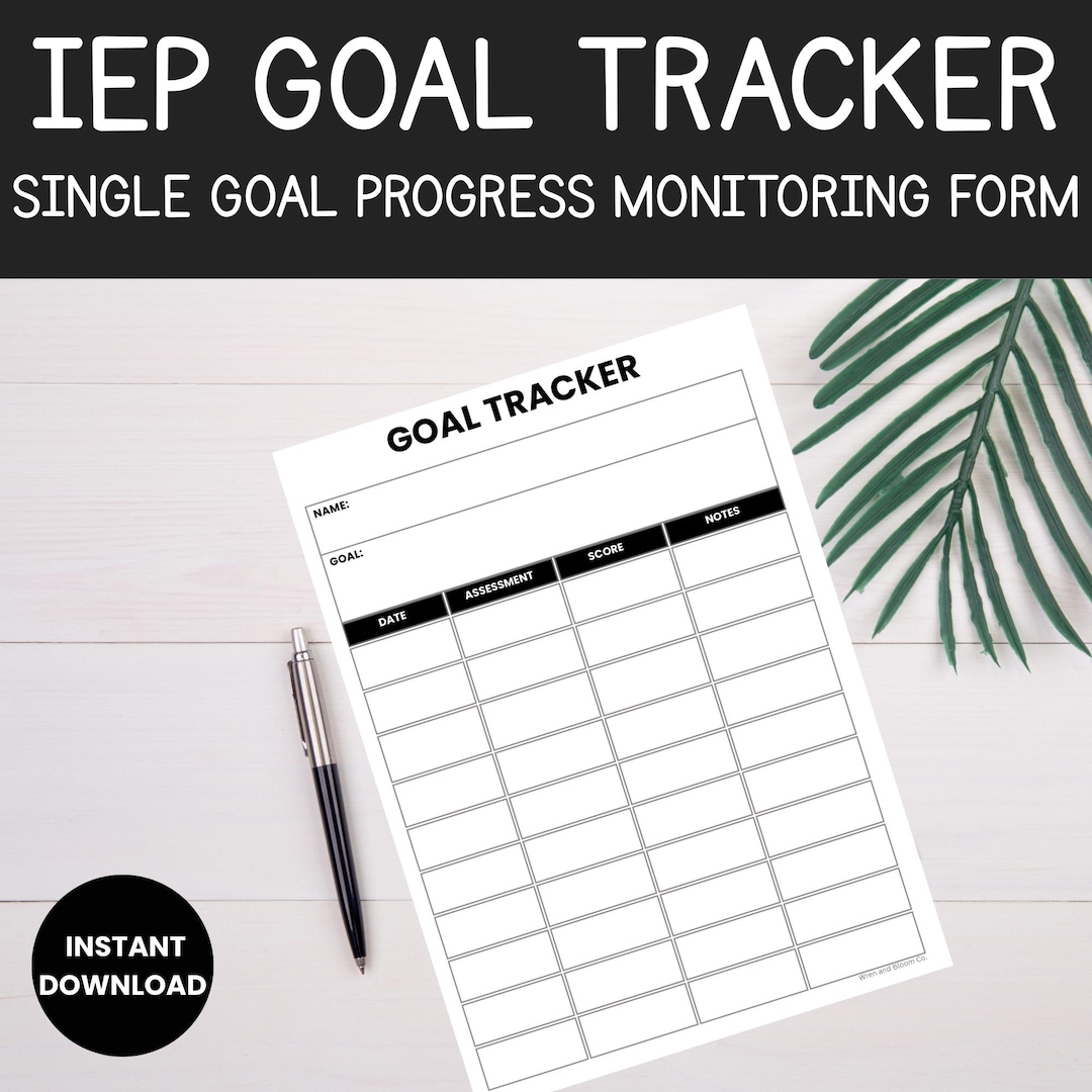 IEP Goal Progress Monitoring-iep Goal Tracking-data Tracking-iep Data ...