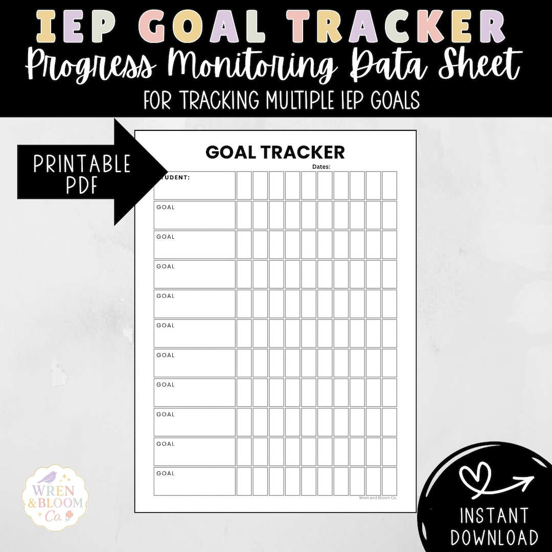Student Progress Goal Tracker – Track Multiple IEP Goals, Progress ...