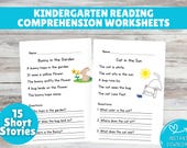 Kindergarten Reading Comprehension Worksheets | Short Stories With Questions | Sight Words and CVC Words | Printable PDF