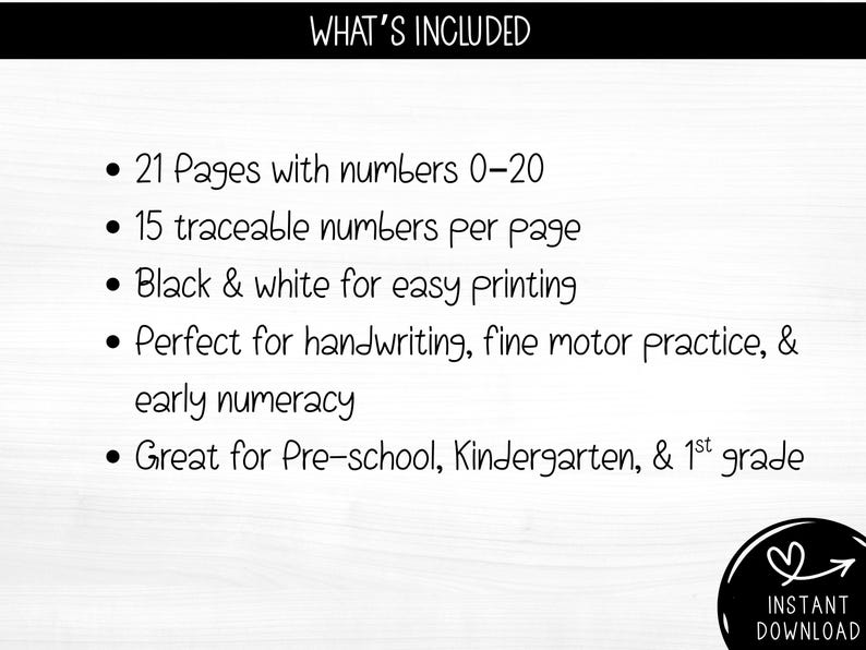 Number Tracing 0–20, Preschool & Kindergarten Handwriting Practice ...