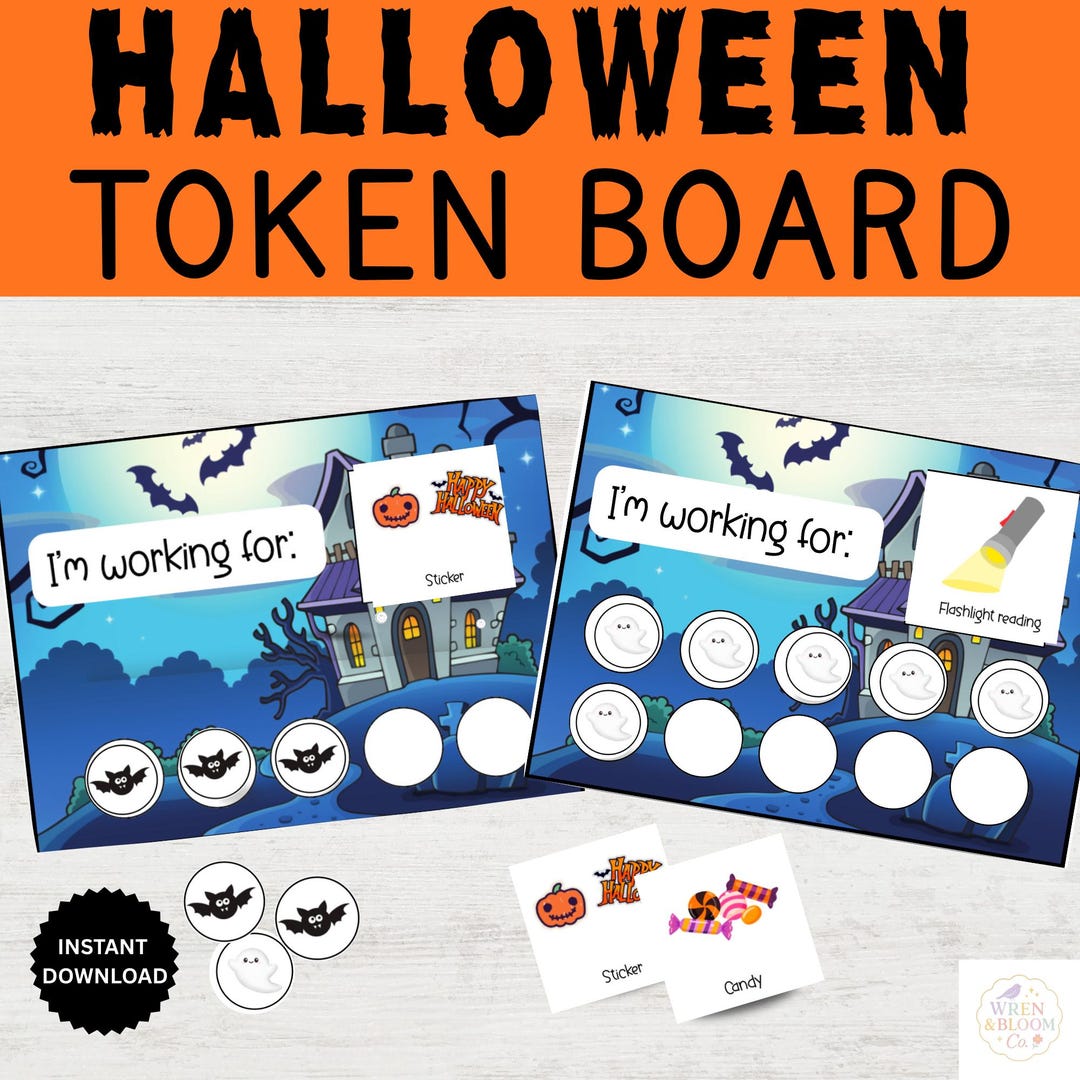 Halloween Token Reward Behavior System: Classroom & Homeschool (PDF ...