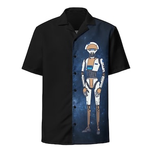 D3-09 Logistics Droid Halcyon Chandrila Star Line Star Wars Galactic Starcruiser Unisex Button Down Shirt